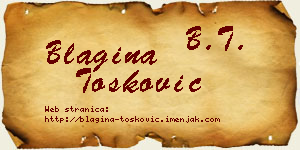 Blagina Tošković vizit kartica